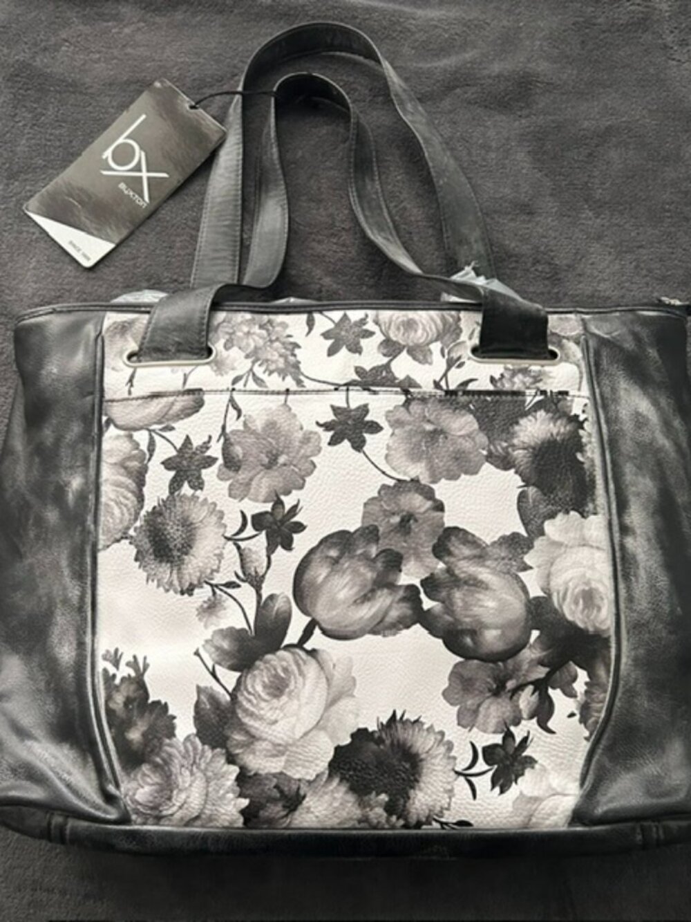NWT Buxton Faux Leather Floral Bouquet Tote Bag